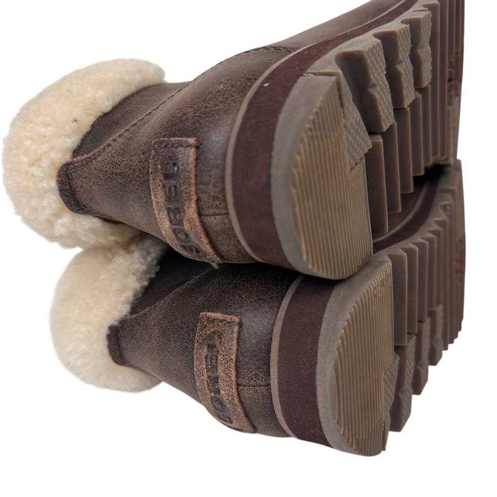 Sorel Harlow Cozy Shearling Ankle Hiker Boots Bootie Leather Wool Lace Up Size 9 - Picture 11 of 13